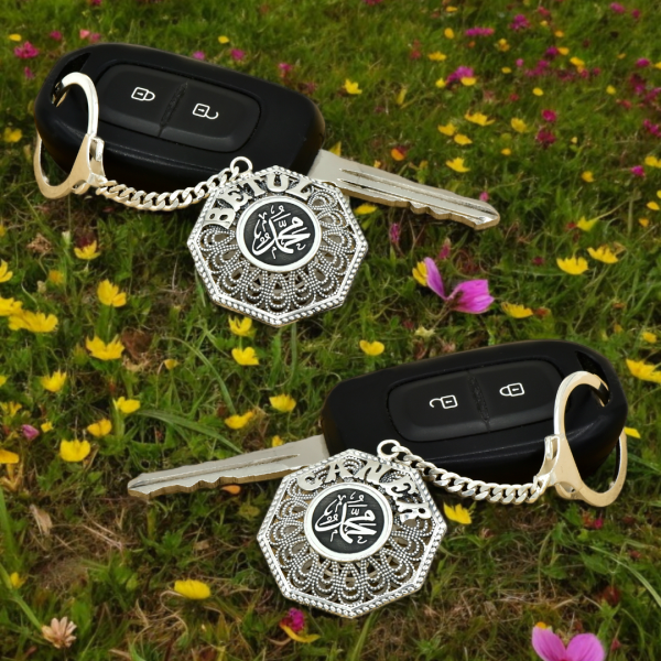 Gümüş Arapça Yazılı Telkari İsimli Anahtarlık