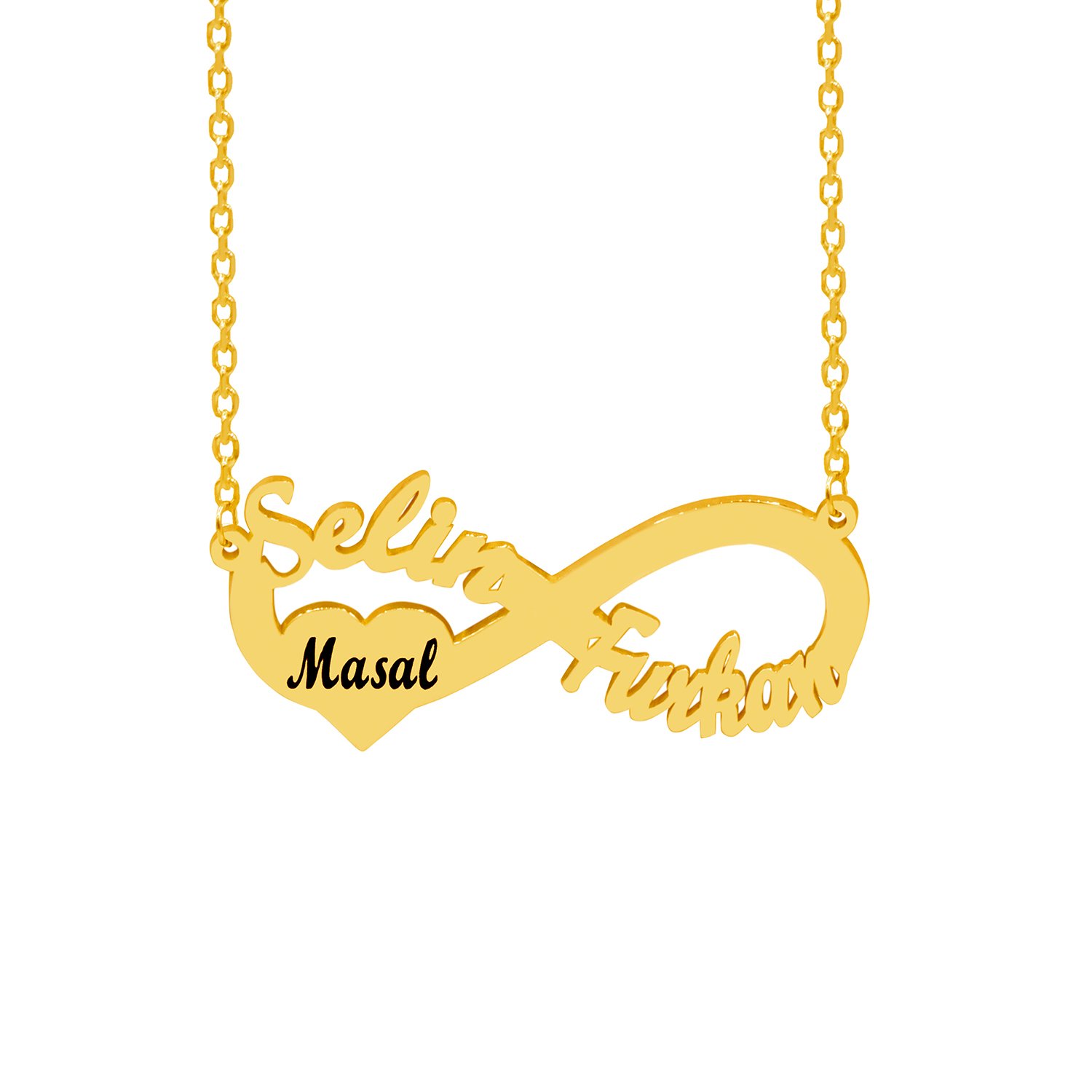 Gümüş Kişiye Özel Sonsuzluk İsimli Kolye