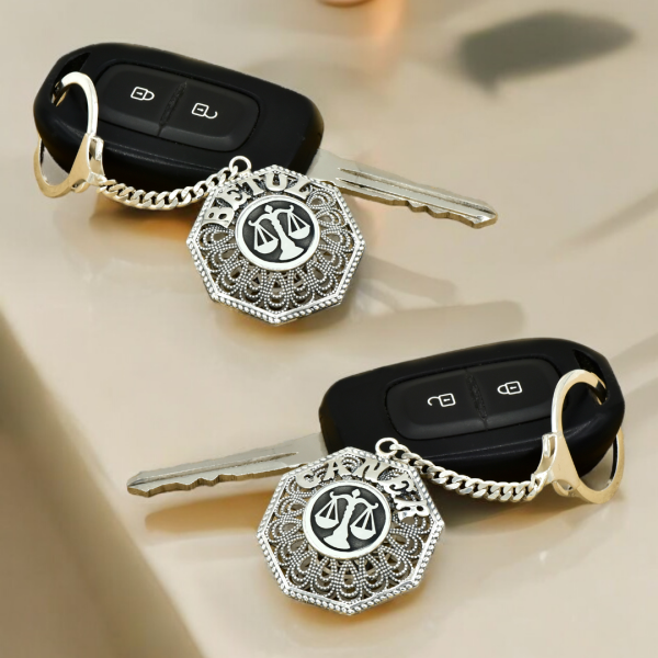 Gümüş Terazi Logolu Telkari İsimli Anahtarlık