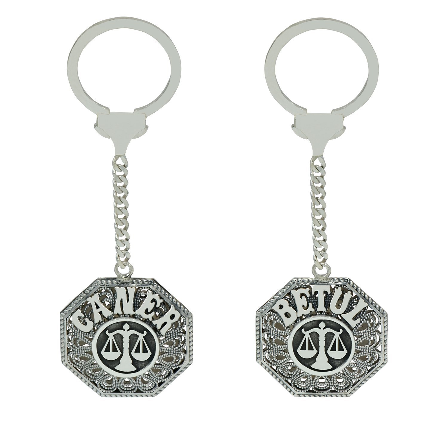 Gümüş Terazi Logolu Telkari İsimli Anahtarlık