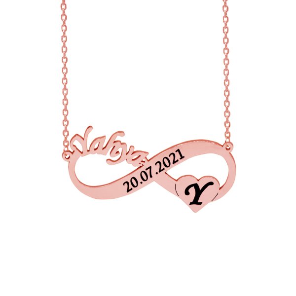 Gümüş Kişiye Özel Sonsuzluk İsimli Kolye
