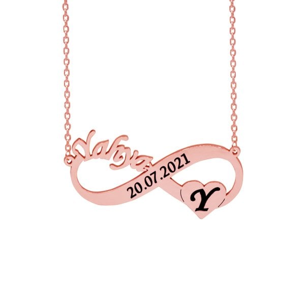 Gümüş Kişiye Özel Sonsuzluk İsimli Kolye