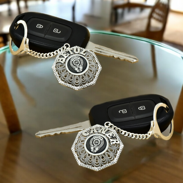 Gümüş Polis Logolu Telkari İsimli Anahtarlık