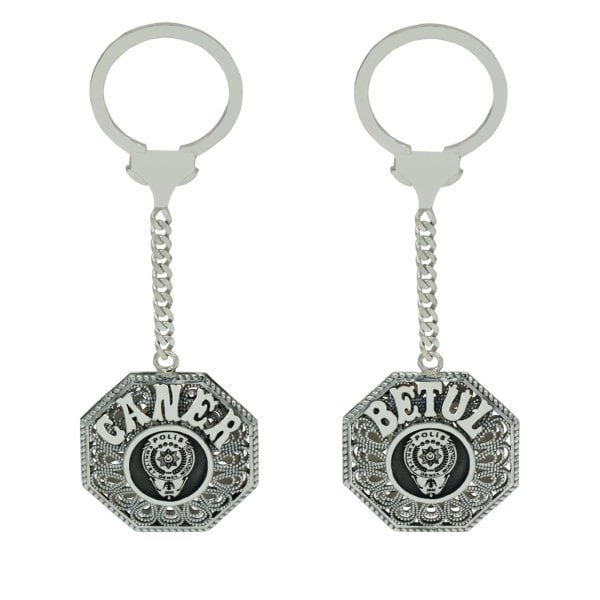 Gümüş Polis Logolu Telkari İsimli Anahtarlık