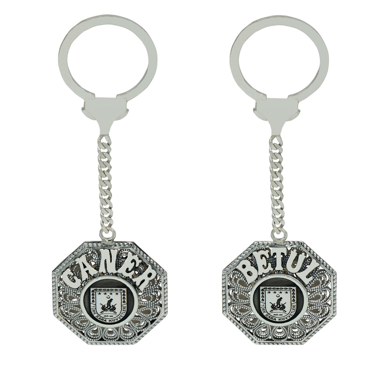 Gümüş Asker Logolu Telkari İsimli Anahtarlık