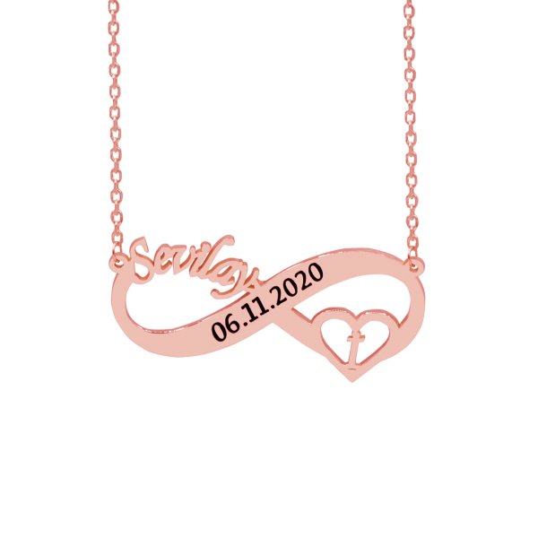 Gümüş Kişiye Özel Sonsuzluk İsimli Kolye