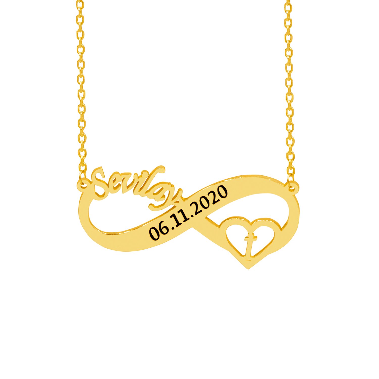 Gümüş Kişiye Özel Sonsuzluk İsimli Kolye