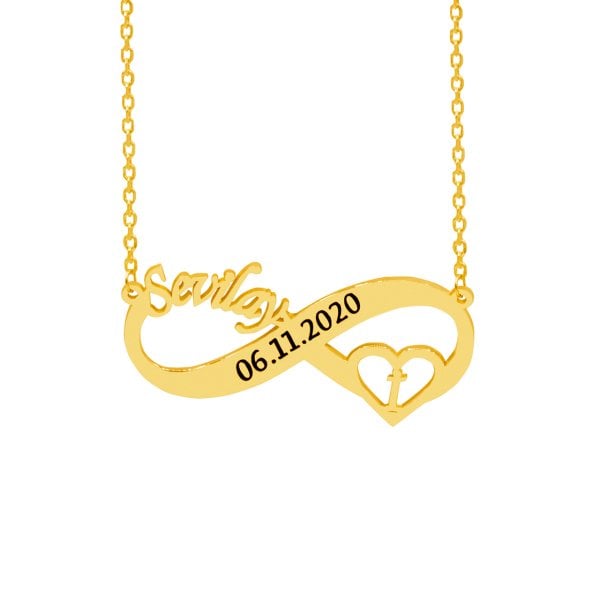 Gümüş Kişiye Özel Sonsuzluk İsimli Kolye