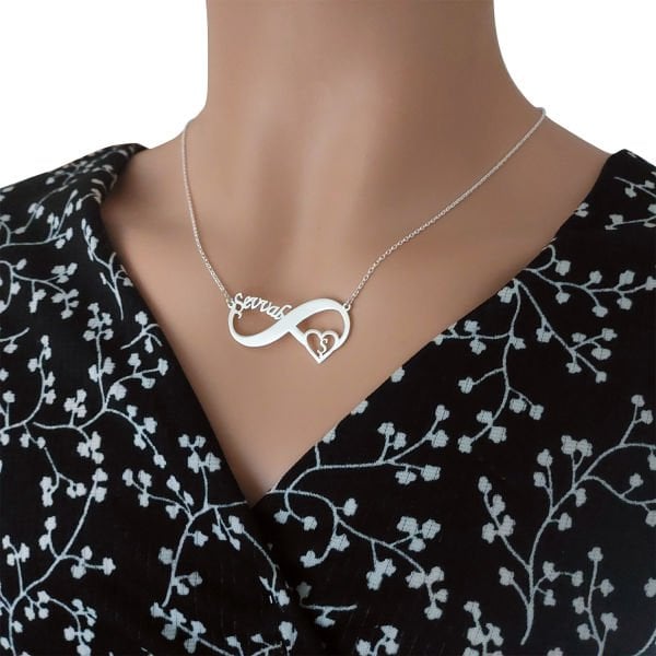 Gümüş Kişiye Özel Sonsuzluk İsimli Kolye