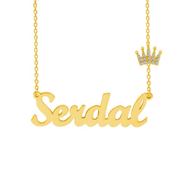 Gümüş Taçlı İsimli Kolye