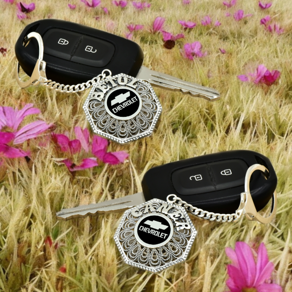 Gümüş Chevrolet Logolu Telkari İsimli Anahtarlık
