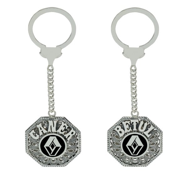 Gümüş Renault Logolu Telkari İsimli Anahtarlık