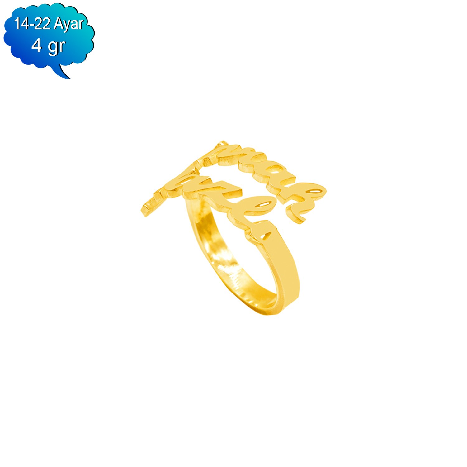 14, 22 Ayar Altın İsimli Tel Yüzük