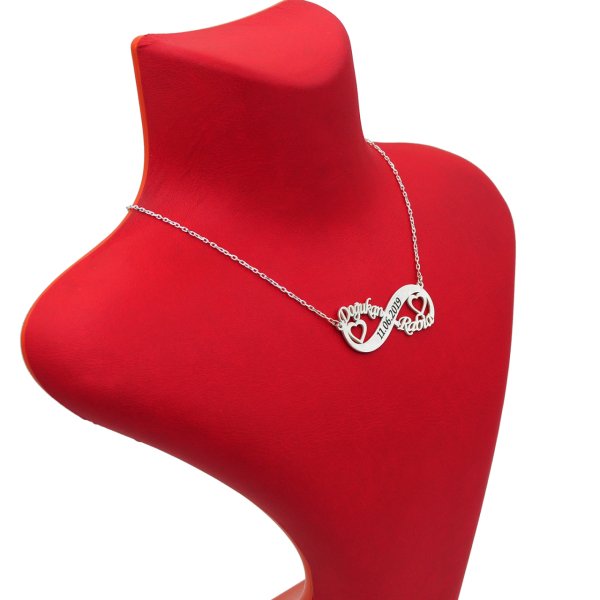 Gümüş Kalpli Sonsuzluk İsimli Kolye