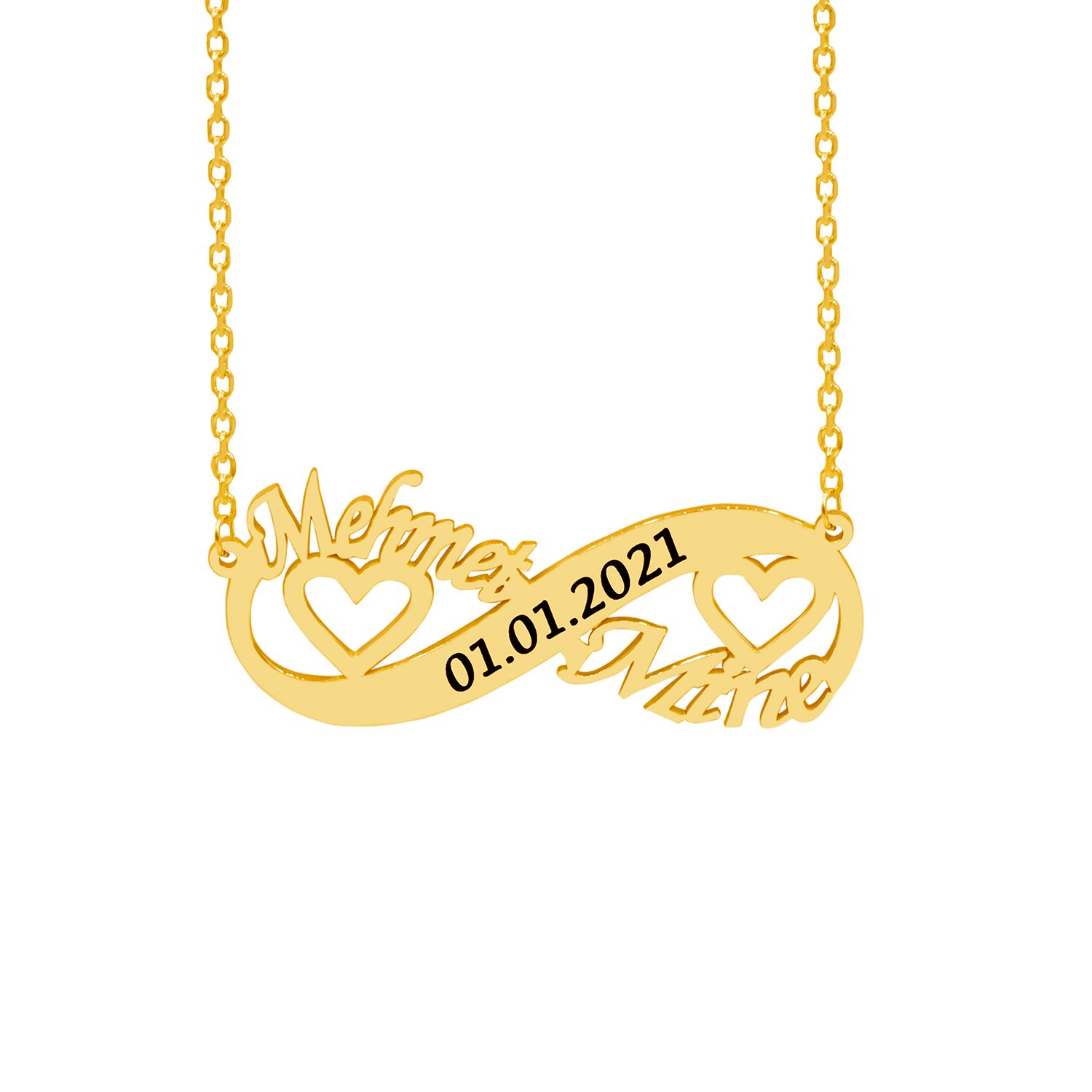 Gümüş Kalpli Sonsuzluk İsimli Kolye