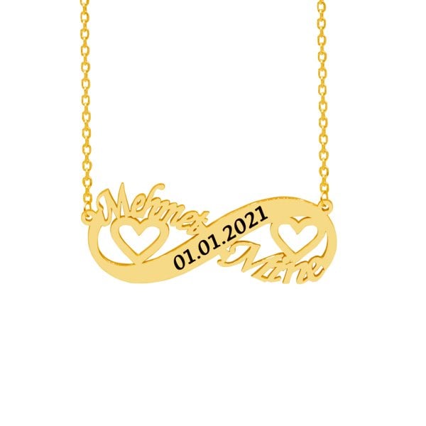 Gümüş Kalpli Sonsuzluk İsimli Kolye