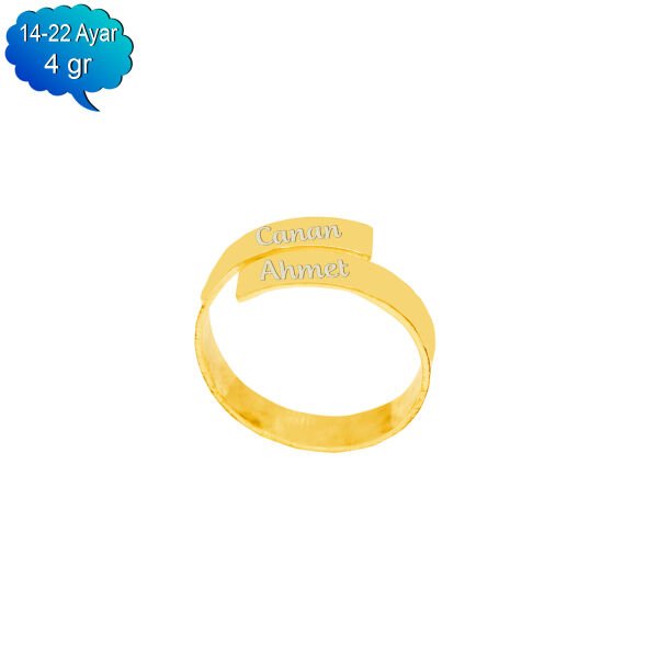 14, 22 Ayar Altın Bayan İsimli Yüzük