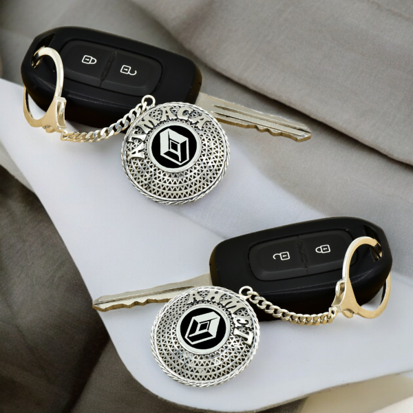 Gümüş Reno Logolu Telkari İsimli Anahtarlık