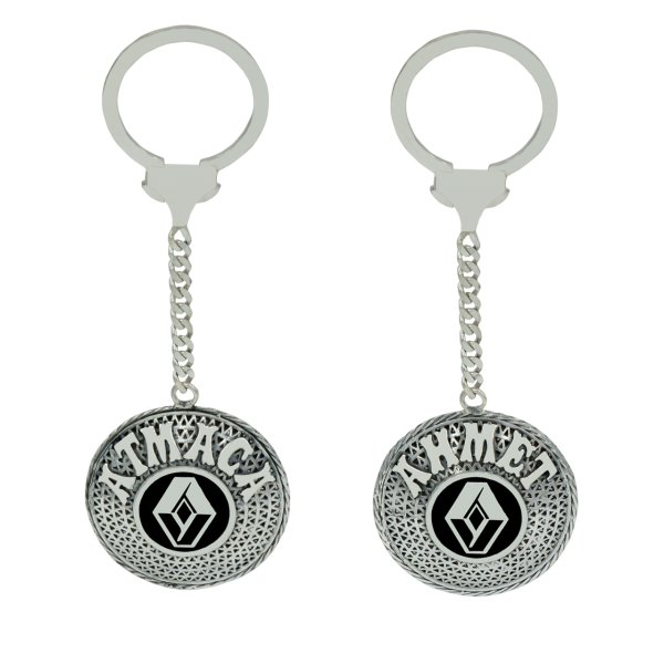 Gümüş Reno Logolu Telkari İsimli Anahtarlık