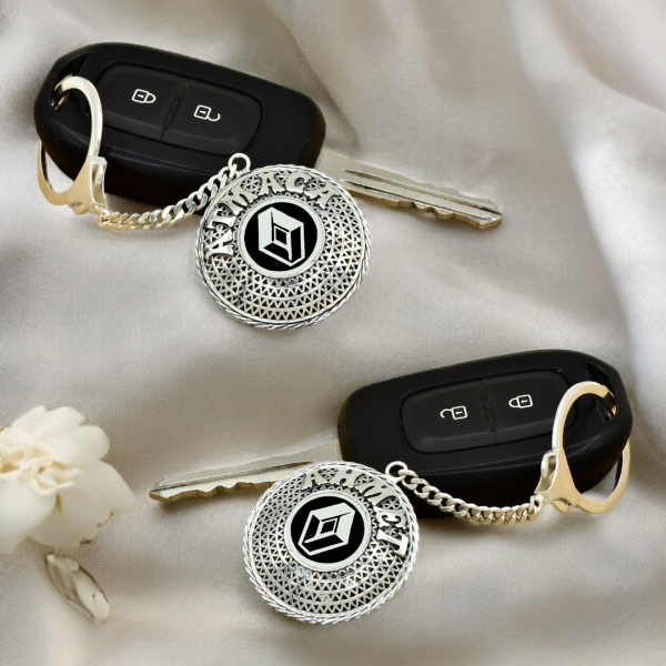 Gümüş Reno Logolu Telkari İsimli Anahtarlık