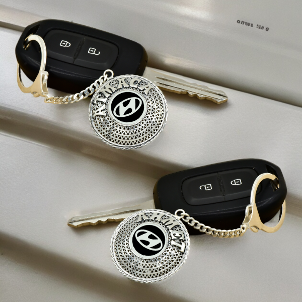 Gümüş Hyundai Logolu Telkari İsimli Anahtarlık