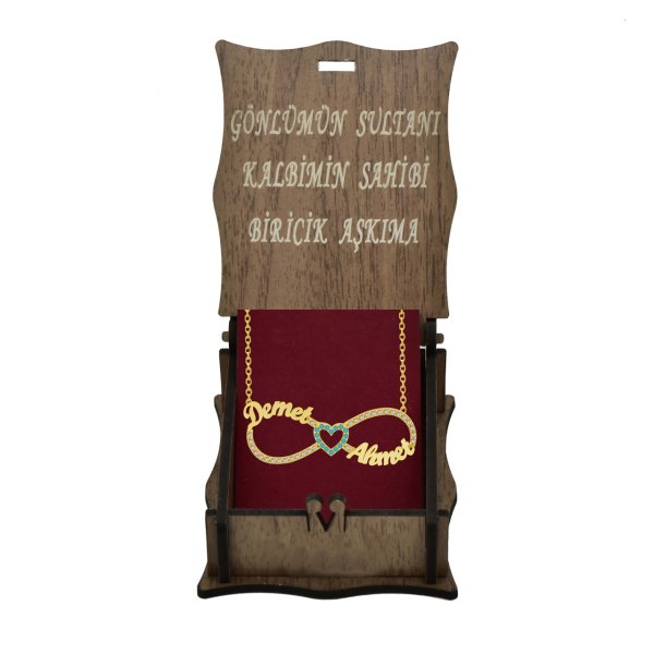 Gümüş Taşlı Sonsuzluk İki İsimli Kolye