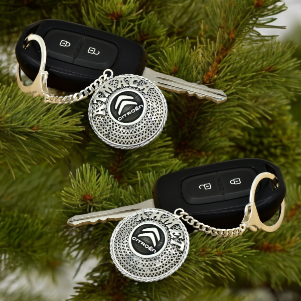 Gümüş Citroen Logolu Telkari İsimli Anahtarlık