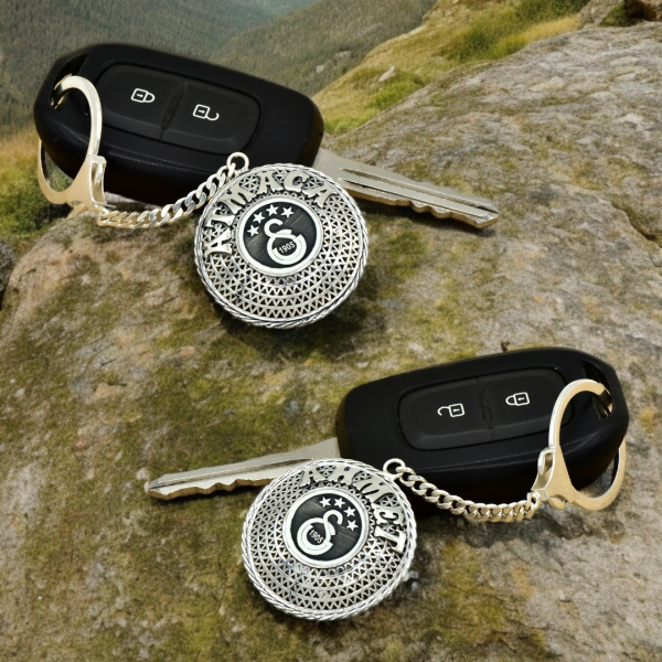 Gümüş Galatasaray Logolu Telkari İsimli Anahtarlık