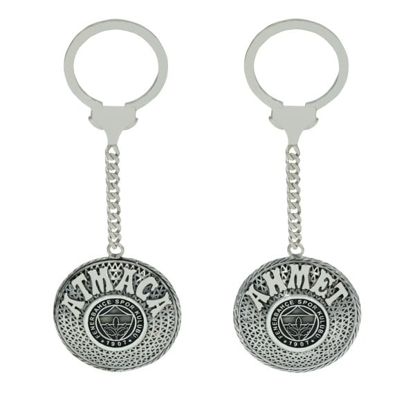 Gümüş Fenerbahçe Logolu Telkari İsimli Anahtarlık