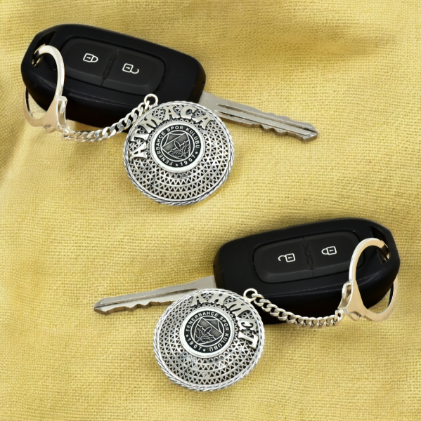 Gümüş Fenerbahçe Logolu Telkari İsimli Anahtarlık