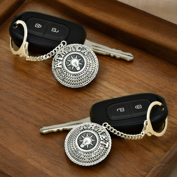 Gümüş AK Parti Logolu Telkari İsimli Anahtarlık