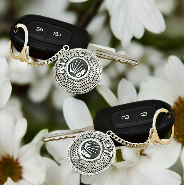 Gümüş CHP Logolu Telkari İsimli Anahtarlık