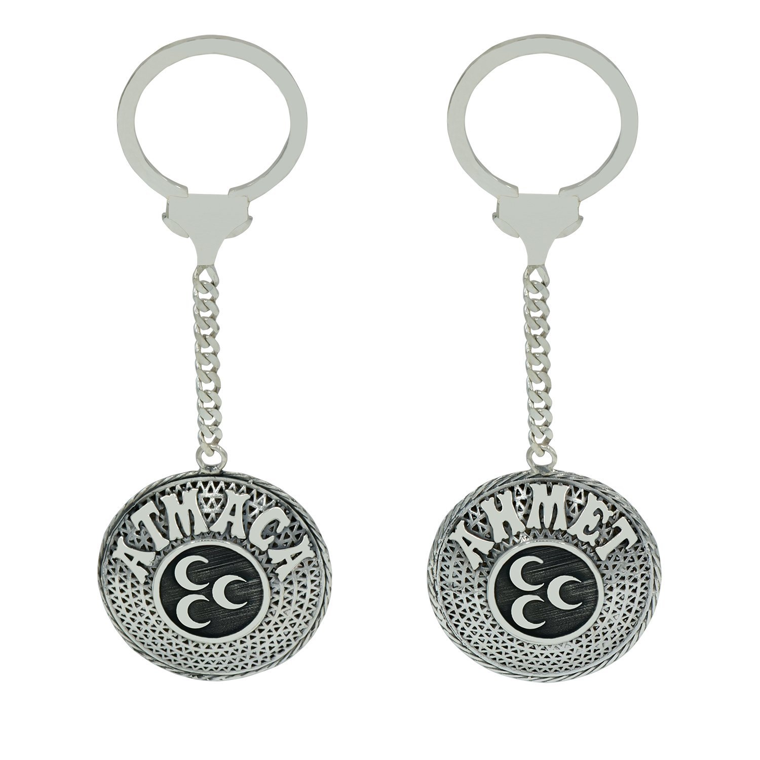 Gümüş Üç Hilal Telkari İsimli Anahtarlık