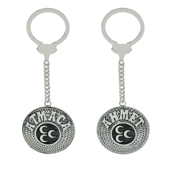 Gümüş Üç Hilal Telkari İsimli Anahtarlık