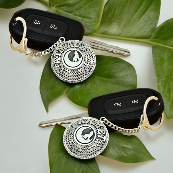 Gümüş Bozkurt Logolu Telkari İsimli Anahtarlık