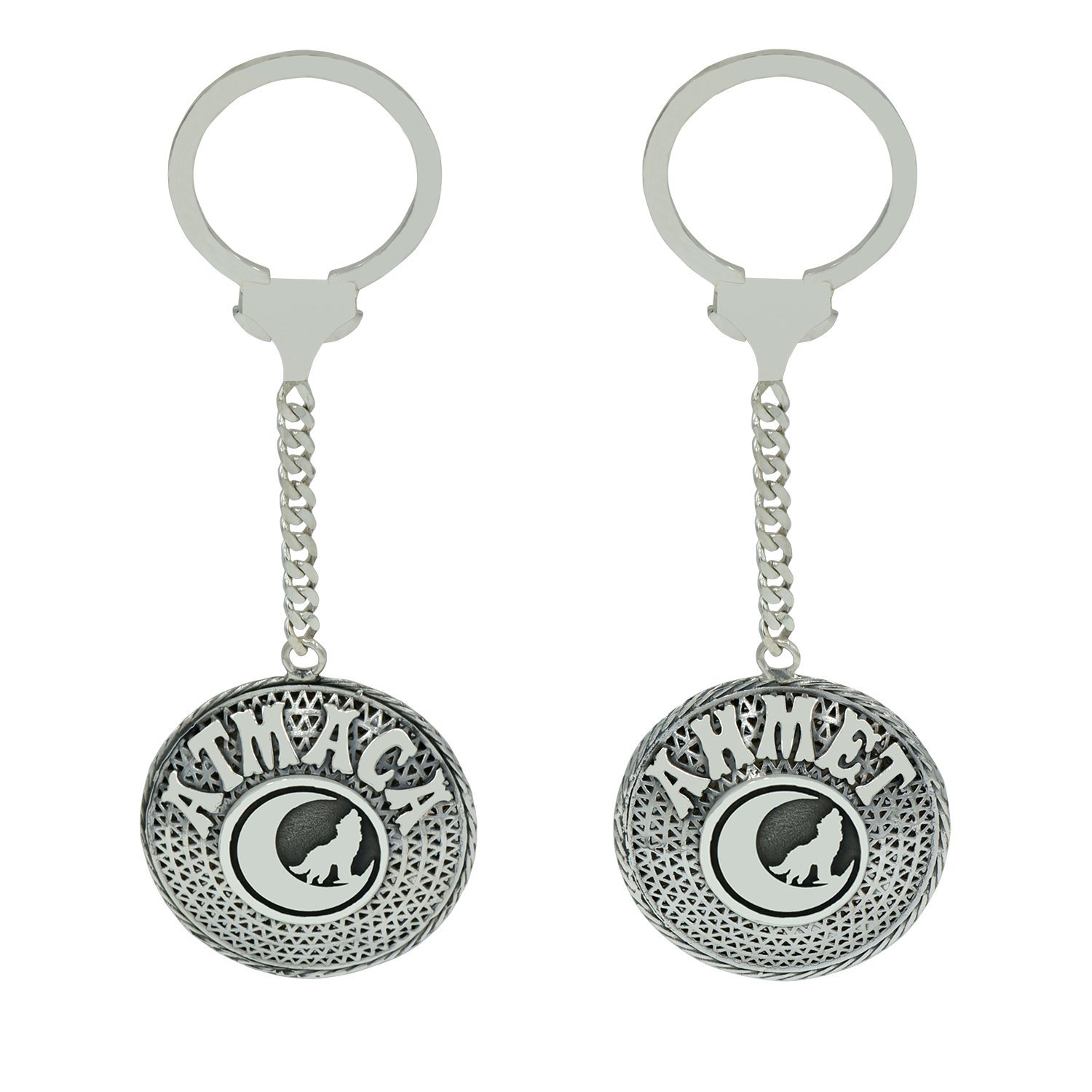 Gümüş Bozkurt Logolu Telkari İsimli Anahtarlık