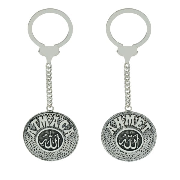 Gümüş ALLAH Yazılı Telkari İsimli Anahtarlık