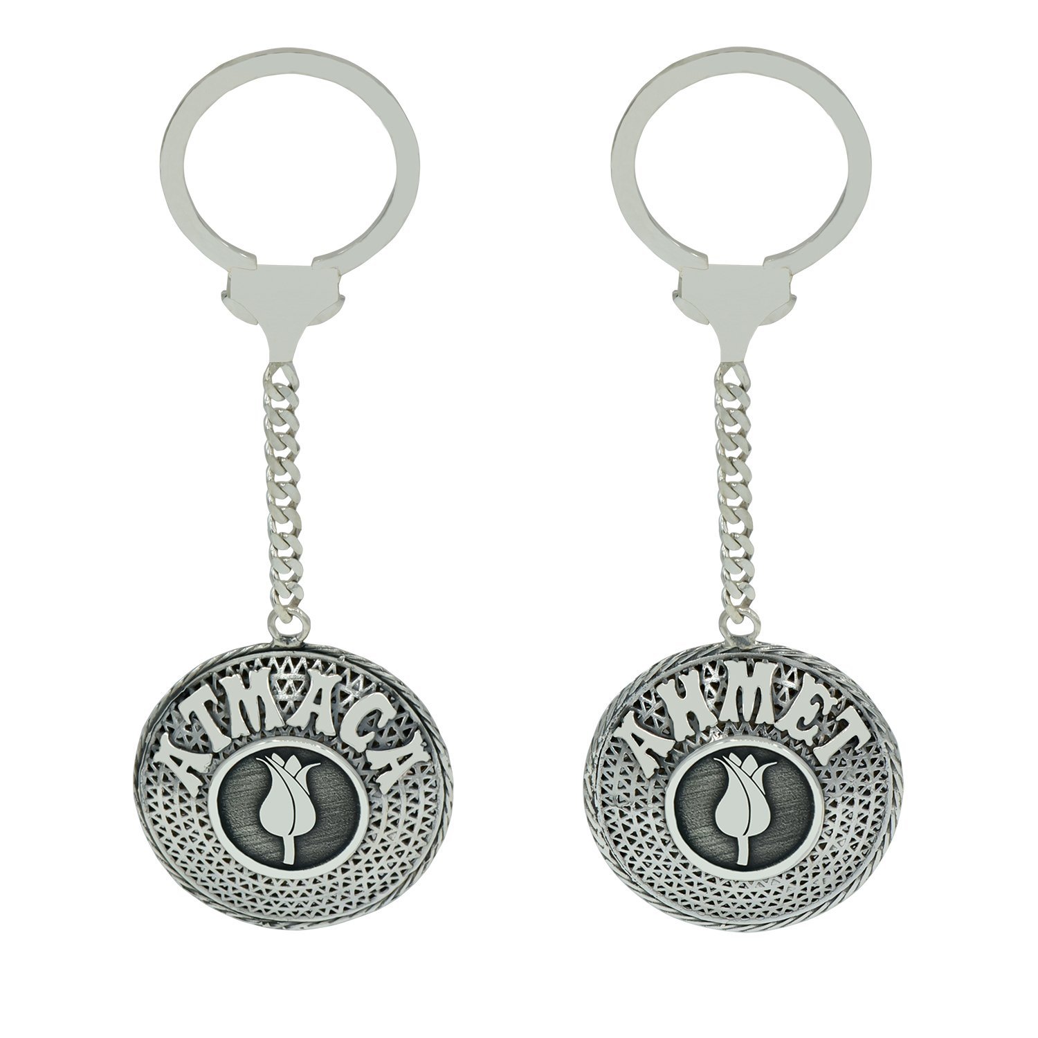 Gümüş Lale Logolu Telkari İsimli Anahtarlık