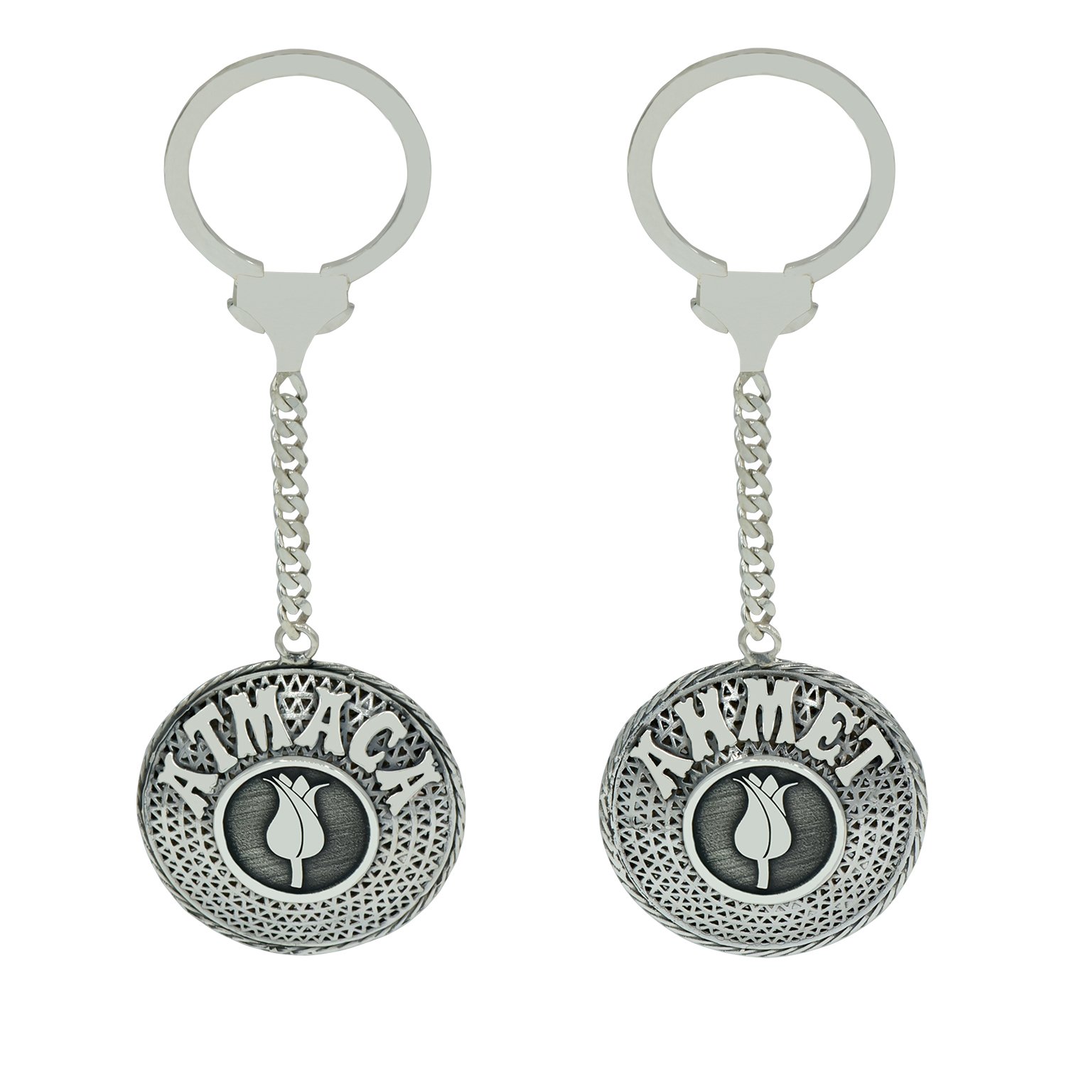 Gümüş Lale Logolu Telkari İsimli Anahtarlık