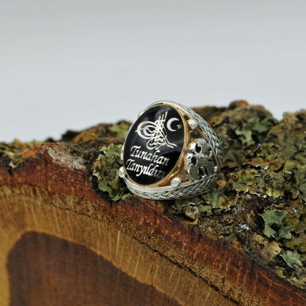 Gümüş Tuğralı Selçuklu Kartalı İsimli Erkek Yüzük