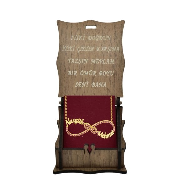 Gümüş Taşlı Sonsuzluk İki İsimli Kolye