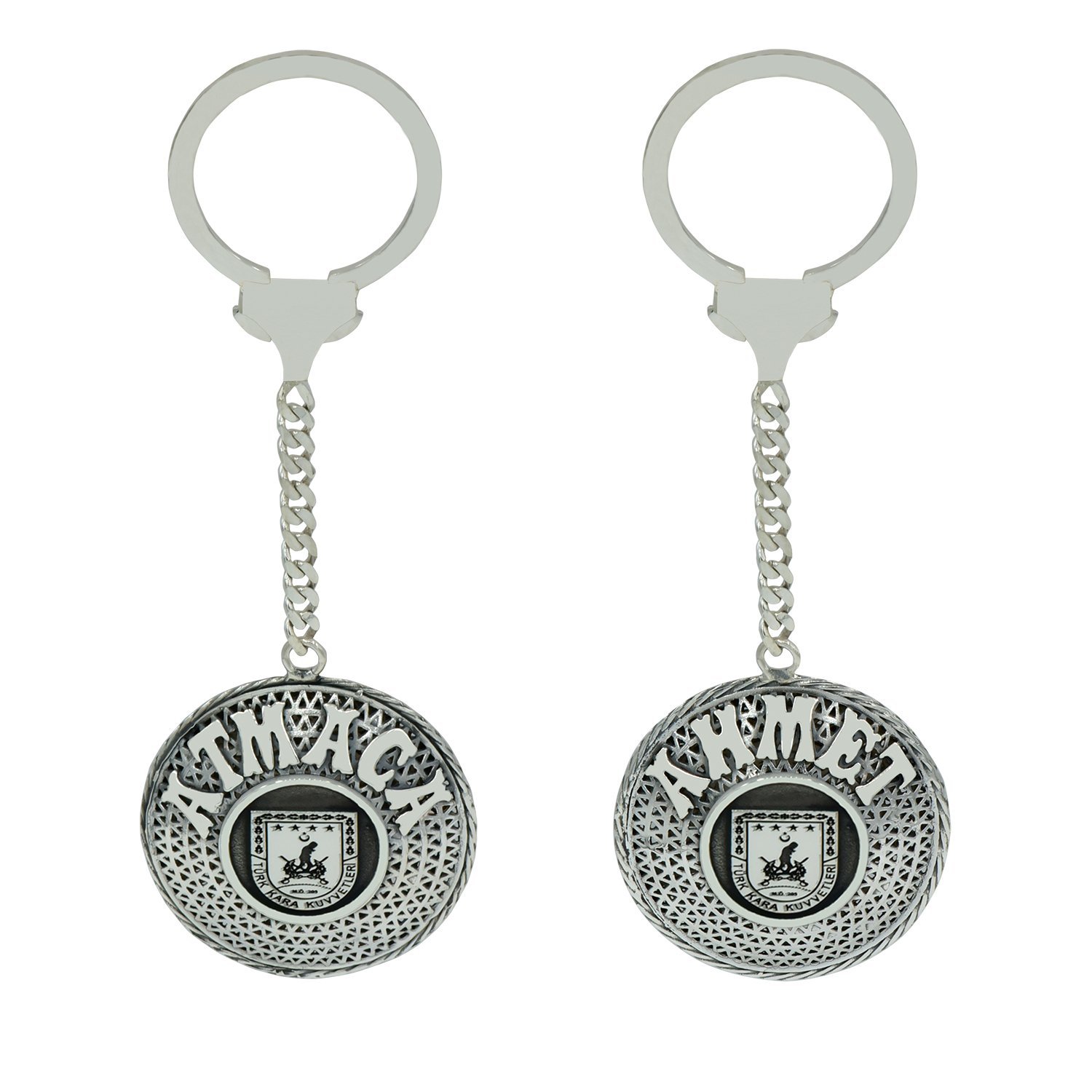 Gümüş Asker Armalı Telkari İsimli Anahtarlık