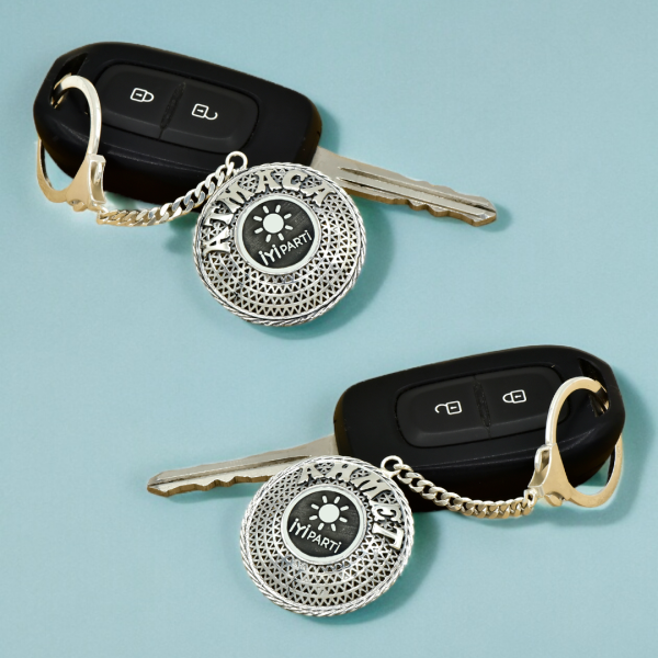 Gümüş İYİ Parti Armalı Telkari İsimli Anahtarlık