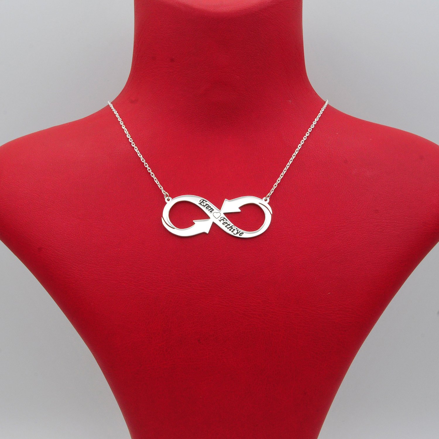 Gümüş Taşsız Sonsuzluk İsimli Kolye