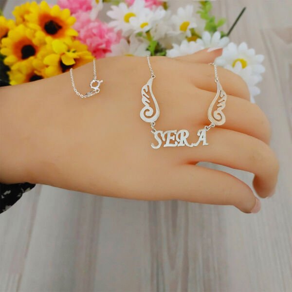 Gümüş Melek Kanatlı İsimli Kolye