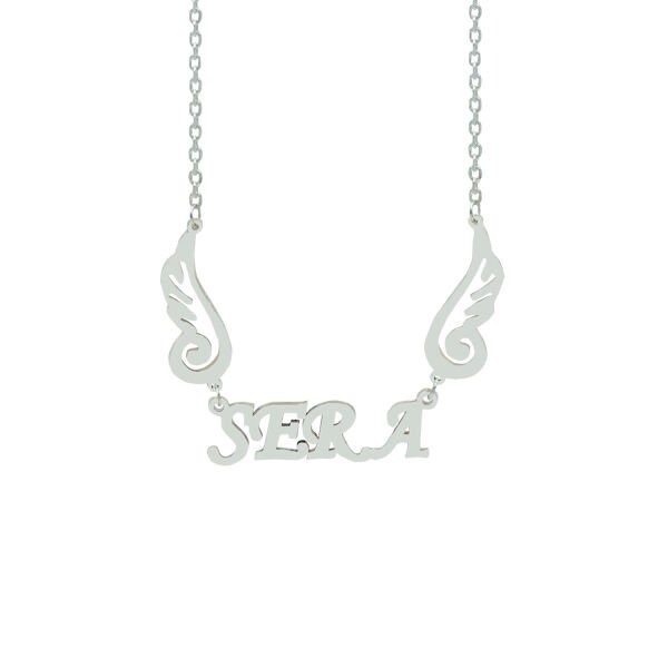 Gümüş Melek Kanatlı İsimli Kolye