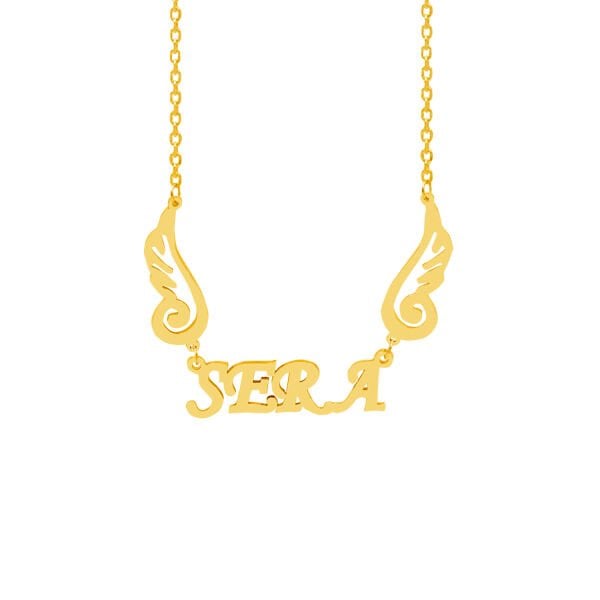 Gümüş Melek Kanatlı İsimli Kolye