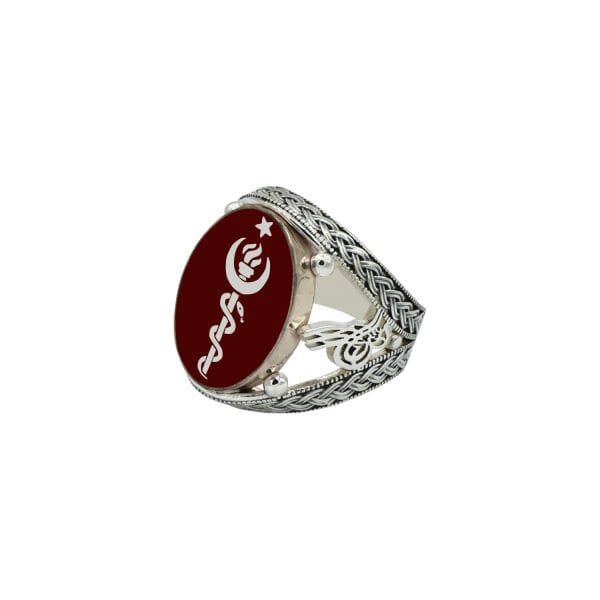 Gümüş Sağlıkçı Logolu Amblemi Yüzük