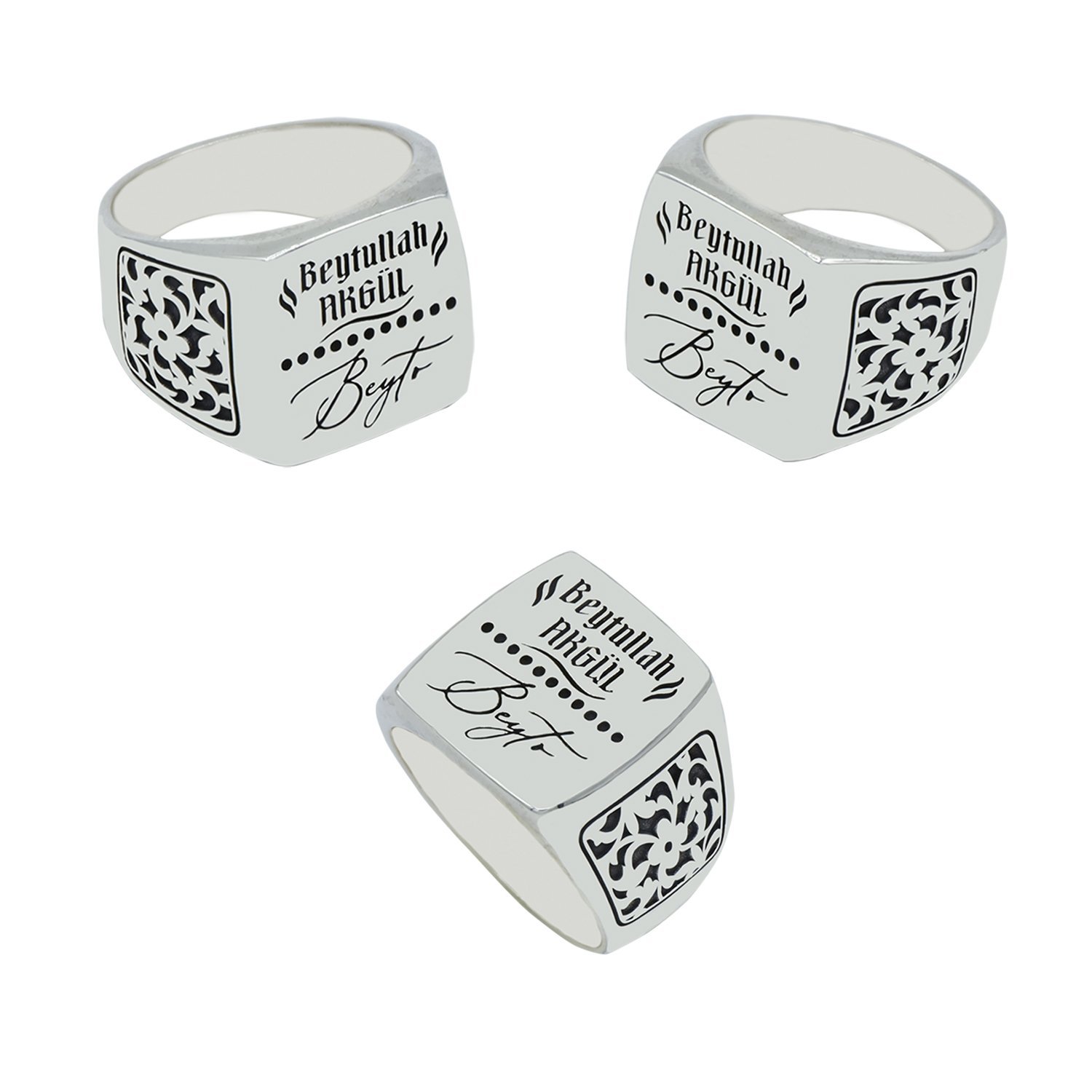 Gümüş Kişiye Özel İmza Yüzük