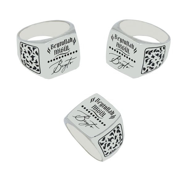 Gümüş Kişiye Özel İmza Yüzük